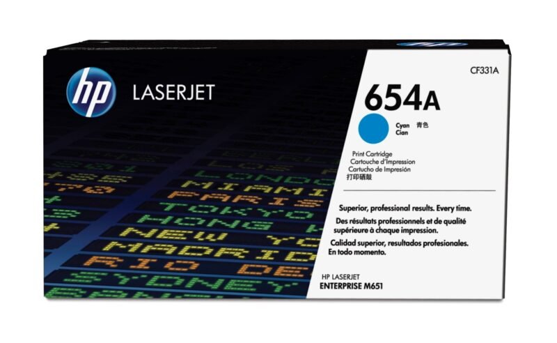 HP 654A originele cyaan LaserJet tonercartridge, foto 1 van 1