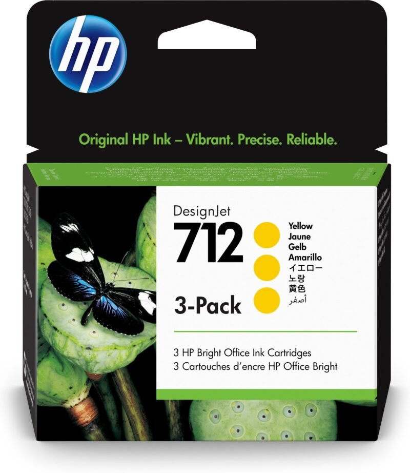 HP 712 29 ml inktcartridge voor DesignJet, geel, 3-pack, foto 1 van 1