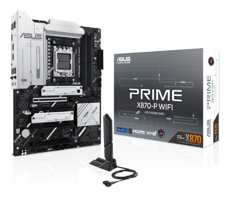 Asus PRIME X870-P WIFI, AMD X870, AM5, ATX, 4 DDR5, HDMI, 2 USB4, Wi-Fi 7, 2.5G LAN, 4x M.2, photo 1 of 1