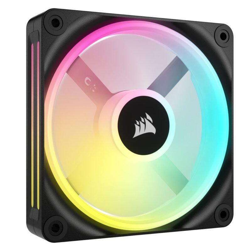 Corsair iCUE LINK QX120 12cm PWM RGB Case Fan, 34 RGB LEDs, Magnetic Dome Bearing, 2400 RPM, Black, Single Fan Expansion Kit, photo 1 of 1