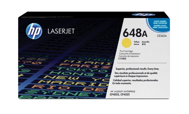 HP 648A - yellow - original - LaserJet - toner cartridge (CE262A), photo 1 of 1
