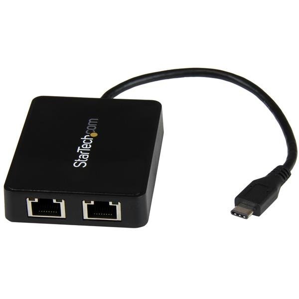 STARTECH.COM USB-C to Dual Gigabit Ethernet Adapter with USB 3.0 (Type-A) Port, photo 1 of 1