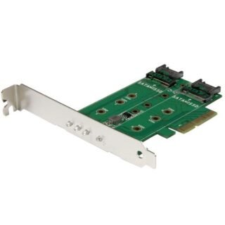 STARTECH.COM M.2 Adapter - 3 Port - 1 x PCIe (NVMe) M.2 - 2 x SATA III M.2 - SSD PCIE M.2 Adapter