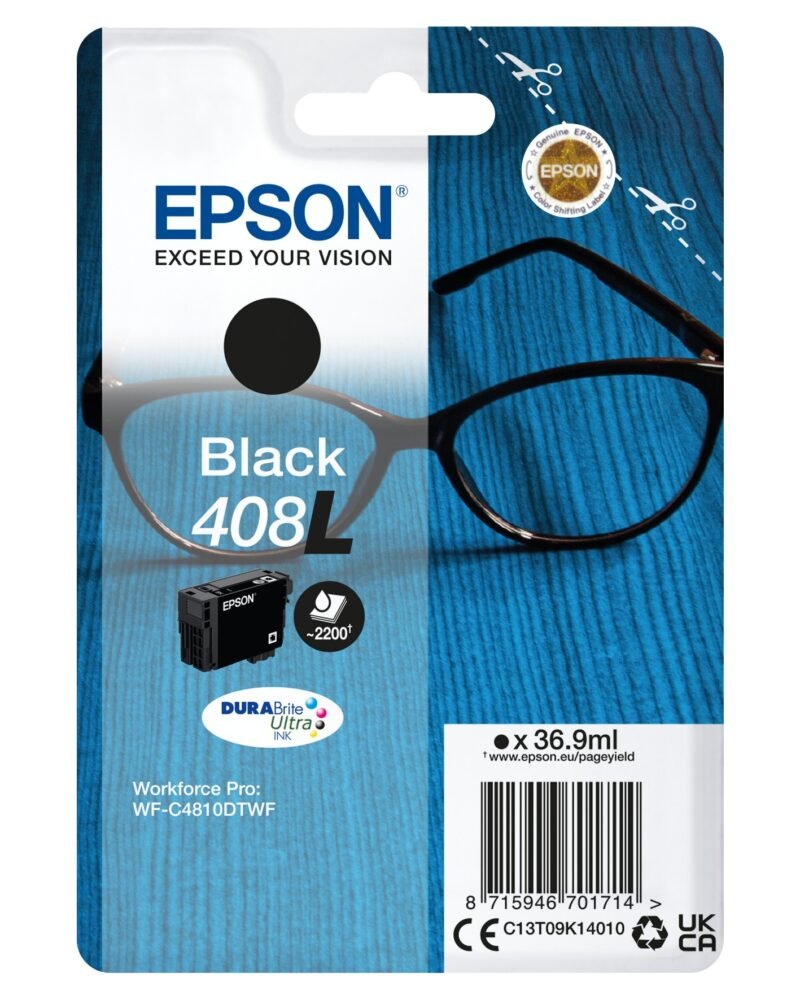 Epson 408L Brillen DURABrite Ultra afzonderlijke zwarte inkt, foto 1 van 1