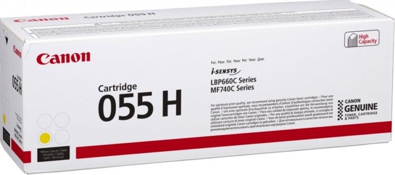 CANON 055 H - high capacity - yellow - original - toner cartridge, photo 1 of 1