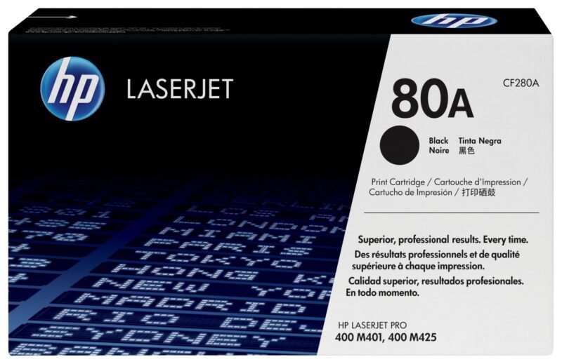HP 80A - black - original - LaserJet - toner cartridge (CF280A), photo 1 of 1