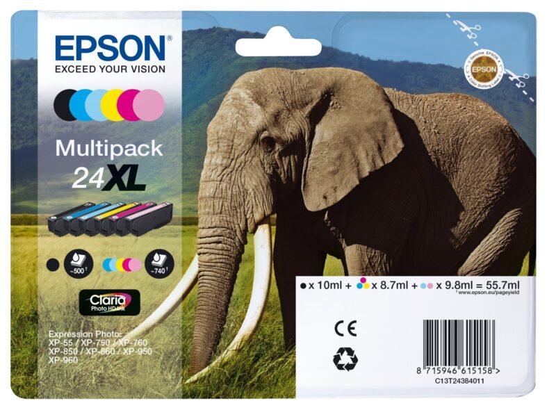 EPSON 24XL Multipack - 6-pack - XL - black, yellow, cyan, magenta, light magenta, light cyan, photo 1 of 1