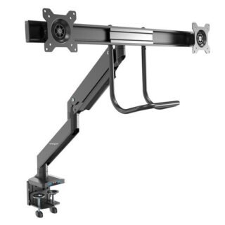 STARTECH.COM Desk Mount Dual Monitor Arm with USB & Audio, Slim Full Motion Adjustable Dual Monitor