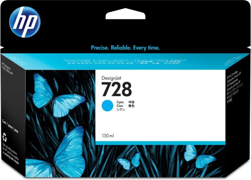 HP 728 cyaan DesignJet inktcartridge, 130 ml, foto 1 van 1