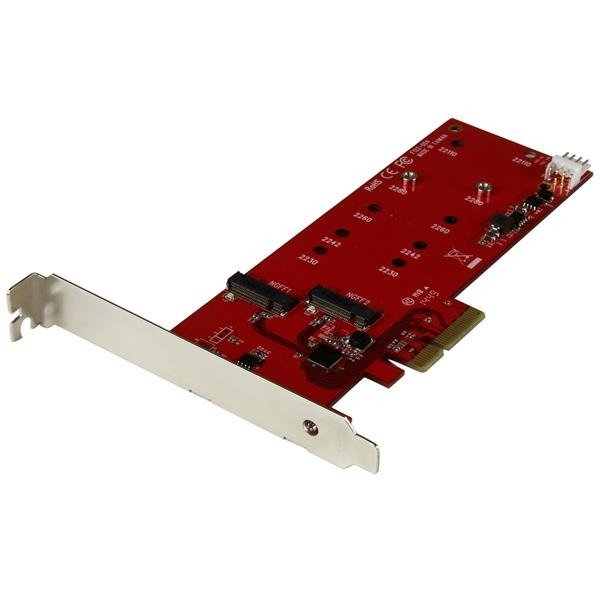 STARTECH.COM 2x M.2 SATA SSD Controller Card - PCIe - PCI Express M.2 SATA III Controller, photo 1 of 1