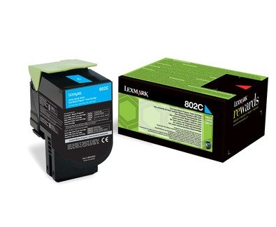 LEXMARK 802C - cyan - original - toner cartridge - LCCP, LRP, photo 1 of 1
