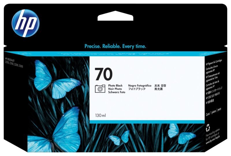 HP 70 zwarte DesignJet fotoinktcartridge, 130 ml, foto 1 van 1