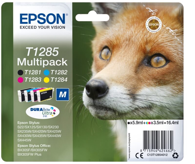 EPSON T1285 Multipack - 4-pack - black, yellow, cyan, magenta - original - ink cartridge, photo 1 of 1
