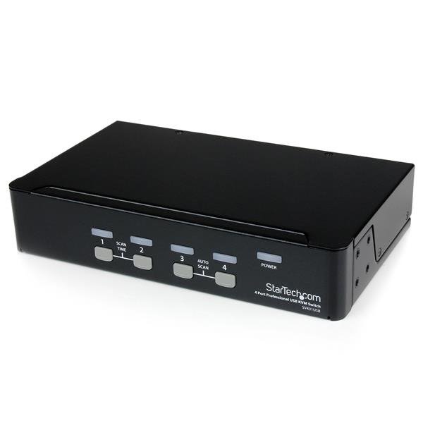 STARTECH.COM StarView SV431USB - KVM switch - USB - 4 ports - 1 local user - USB - 1U - 2 Port - 1U, photo 1 of 1