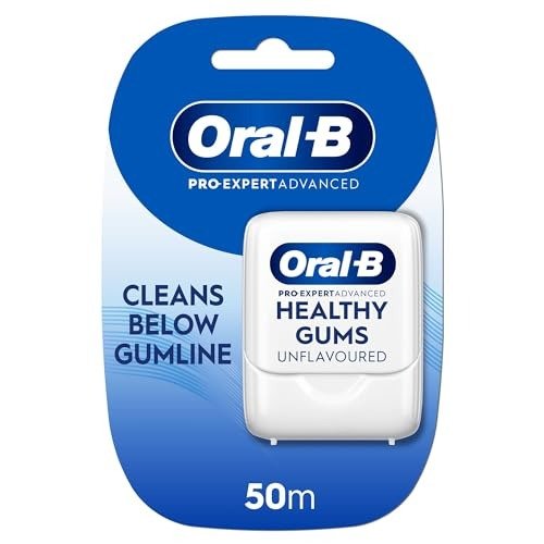 Oral-B Pro-Expert Advanced Waxed Dental Floss - Healthy Gums - Helps Prevent Gum Problems- Cleans Below The Gumline - Unflavoured Dental Tape - 50m, photo 1 of 1
