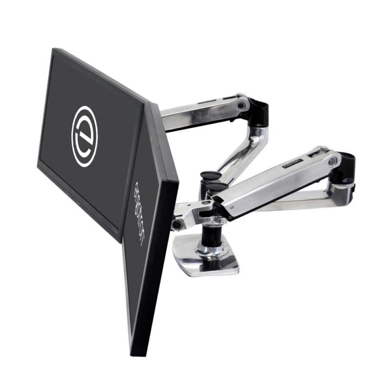 Ergotron  LX Dual Monitor Arm, VESA Desk Mount  for 2 Monitors Up to 27 Inches, 3.2-9.1kg Each  Polished Aluminum (45-245-026), photo 1 of 1