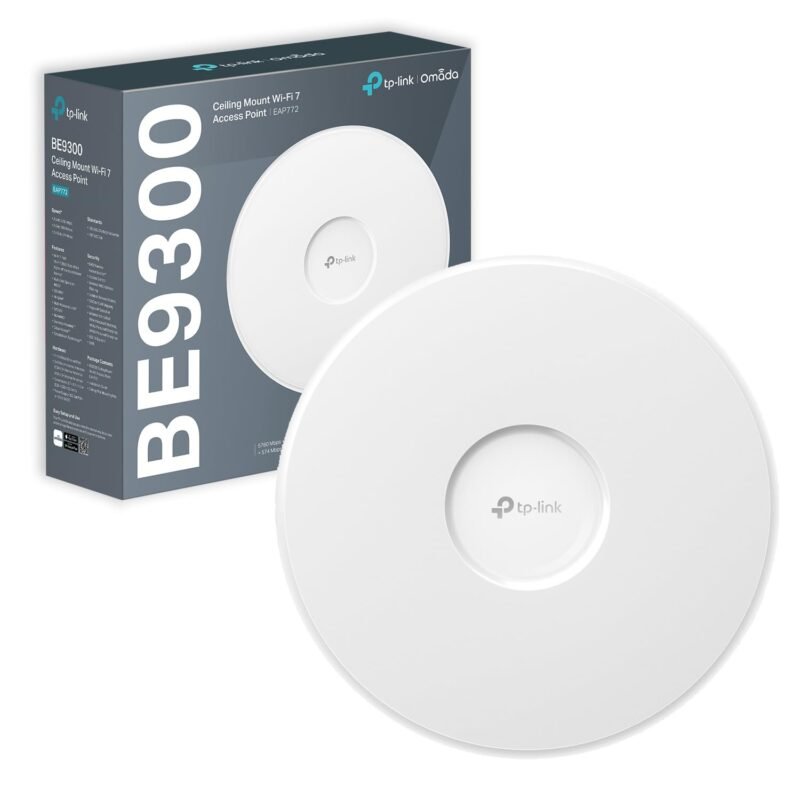 TP-Link EAP772 WiFi 7 Access Point, Tri-Band Gigabit BE9300 Wireless Access Points, Support Passive PoE, Easily Mount to Wall or Ceiling, Free Cloud Controller, Mesh & AI roaming, photo 1 of 1