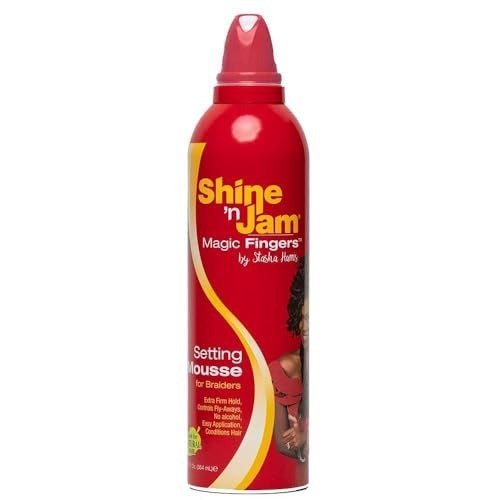 Ampro Shine 'N Jam Magic Fingers Setting Mousse For Braiders | Extra Firm hold - 12oz (354ml), photo 1 of 1