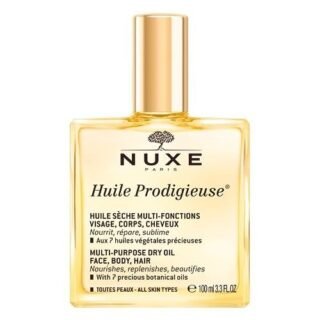 NUXE Huile Prodigieuse Multi-Purpose Dry Oil 100ml, Iconic Nourishing Oil, For Face, Body & Hair, Repairs & Enhances with Satin Finish, Vegan Formula