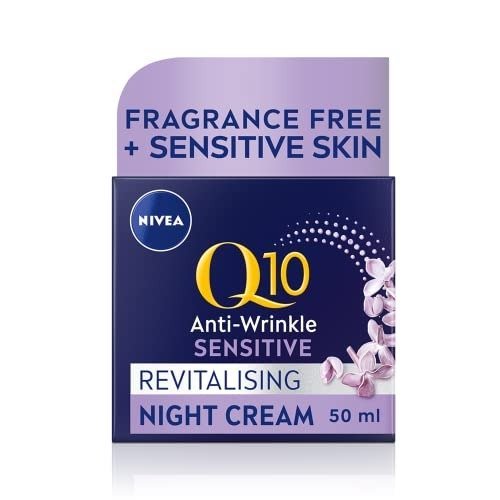 NIVEA Q10 Anti-Wrinkle Sensitive Revitalising Night Cream (50ml), Face Cream with Pure Skin Identical Q10 and Liquorice Extract, Sensitive Skin Cream, photo 1 of 1