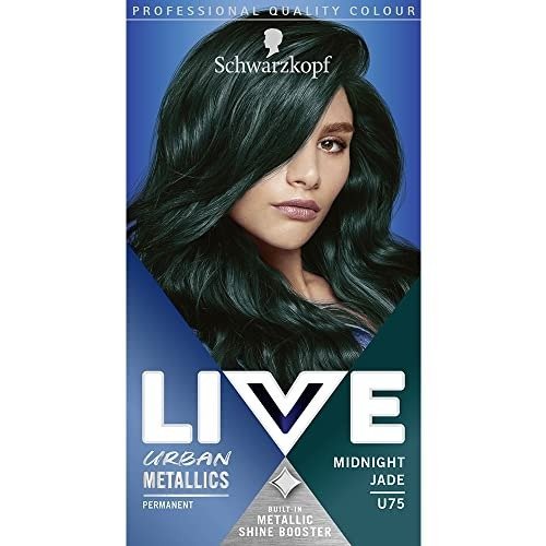 Schwarzkopf LIVE Urban Metallics Vibrant, Long Lasting, Permanent Green Hair Dye, Infused with Coconut Oil for Shiny Hair - Midnight Jade U75, photo 1 of 1