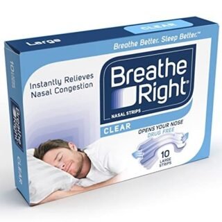 Breathe Right Nasal Strips Clear Large 10s, Instantly Relieves Nasal Congestion, Helps Reduce Snoring, Drug-free, Snoring Aid for Men and Women