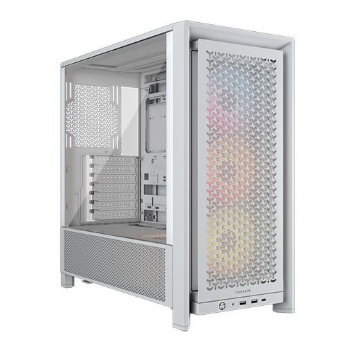 Corsair FRAME 4000D RS ARGB Modular Gaming Case w/ Glass Side, E-ATX, 3x ARGB Fans, InfiniRail Fan Mounting, USB-C, Asus BTF Compatible, White, photo 1 of 1