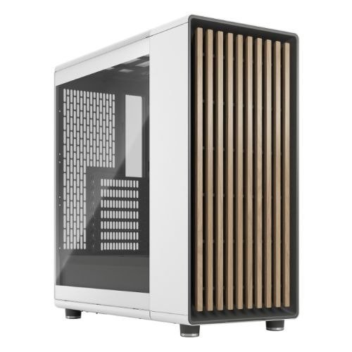 Fractal Design North Chalk White (TG Clear) Case w/ Clear Glass Window, ATX, 2 Fans, USB-C, Oak Front, photo 1 of 1