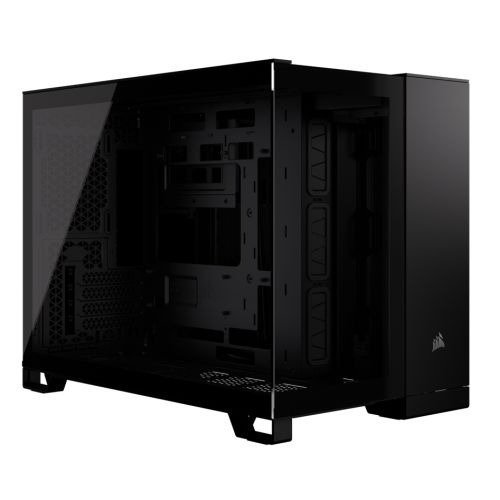 Corsair 2500X Dual Chamber Gaming Case w/ Glass Side & Front, Micro ATX, Mesh Panels, USB-C, Asus BTF Compatible, Black, photo 1 of 1