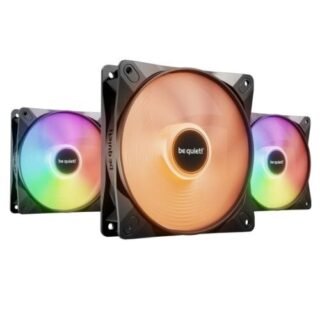 Be Quiet (BL124) Light Wings LX 12cm PWM High-Speed ARGB Case Fans (3 Pack), Rifle Bearing, Impeller w/ 16 LEDs, Daisy-Chain, Up to 2100 RPM, Black
