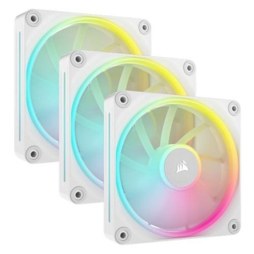 Corsair iCUE LINK LX120 12cm PWM RGB Case Fans (3-Pack), 18 RGB LEDs, Magnetic Dome Bearing, 2400 RPM, iCUE LINK Hub Included, White, photo 1 of 1