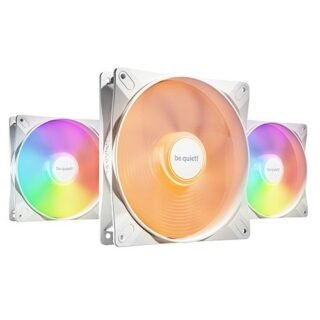Be Quiet (BL128) Light Wings LX 14cm PWM ARGB Case Fans (3 Pack), Rifle Bearing, Impeller w/ 16 LEDs, Daisy-Chain, Up to 1200 RPM, White
