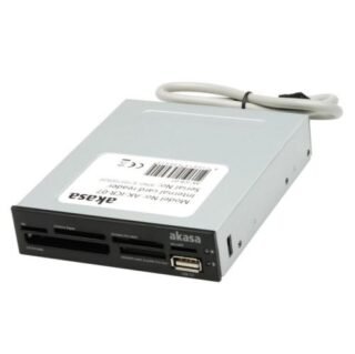 Akasa (AK-ICR-07) Internal Card Reader, 3.5" Bay, 6 Slot w/ USB 2.0 Port, Black & White Panels
