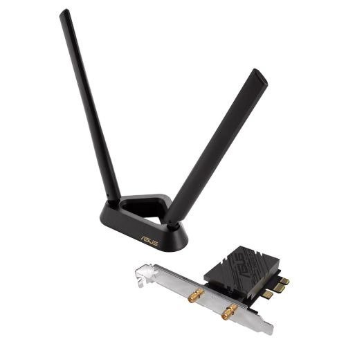 Asus (PCE-BE92BT) BE9400 Wi-Fi 7 Tri-Band PCI Express Adapter, Bluetooth 5.4, WPA3, External Base/Antennas *Compatible with lntel Motherboards Only*, photo 1 of 1